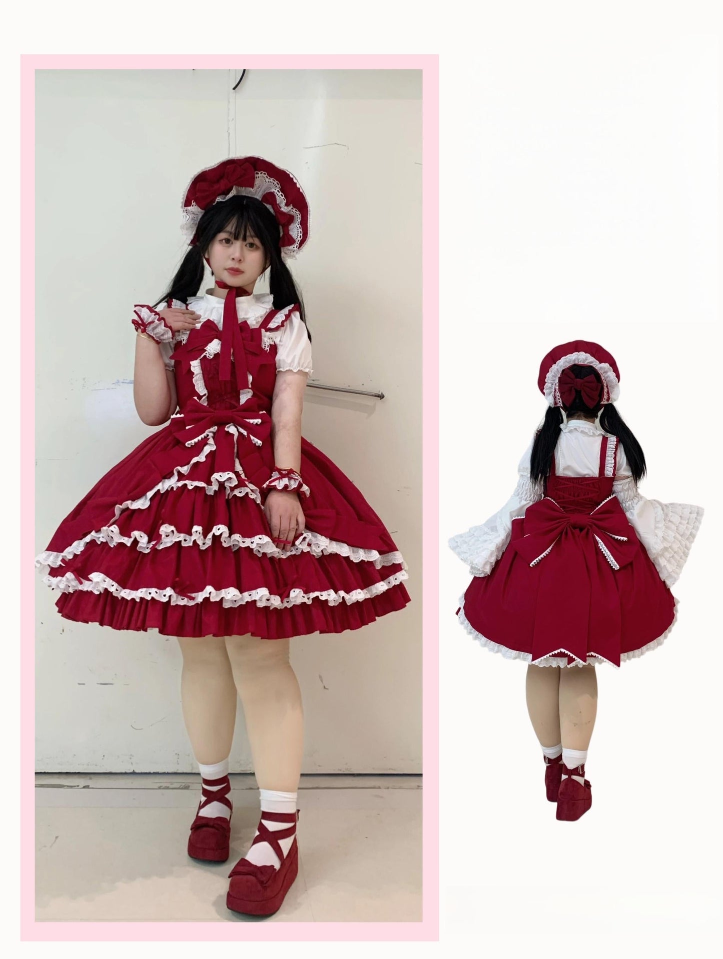 Chubby Cat Diary - Gryza - Plus Size Princess Lolita JSK, Cotton Tiered Ruffles