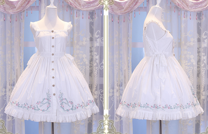 Chess Story - Rosebud Manor Version 2.0 - Vintage Country Lolita Embroidered JSK Smocked Dress