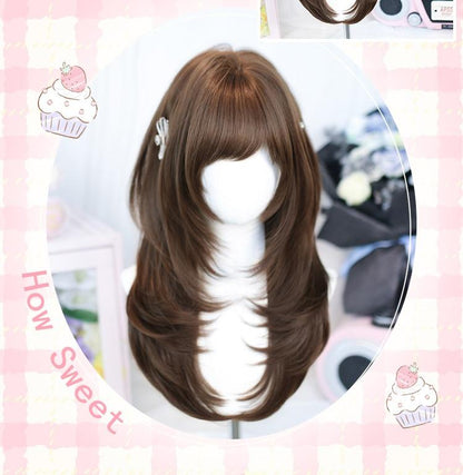 Dalao Home - Daily Lolita Solid Wig, Layered Haircut