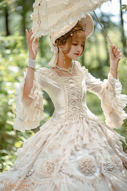 Sentaro - Snow Ear - Rococo Lolita OP Tea Party Dress