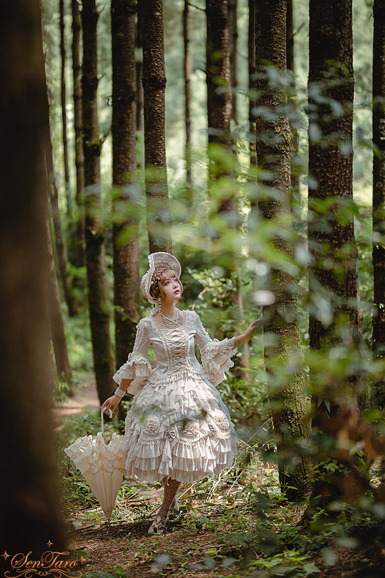 Sentaro - Snow Ear - Rococo Lolita OP Tea Party Dress