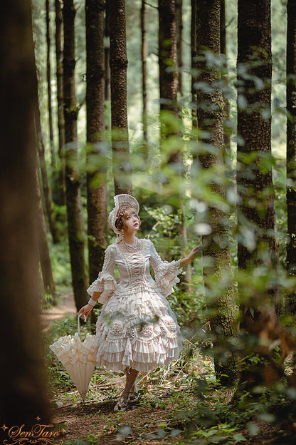 Sentaro - Snow Ear - Rococo Lolita OP Tea Party Dress