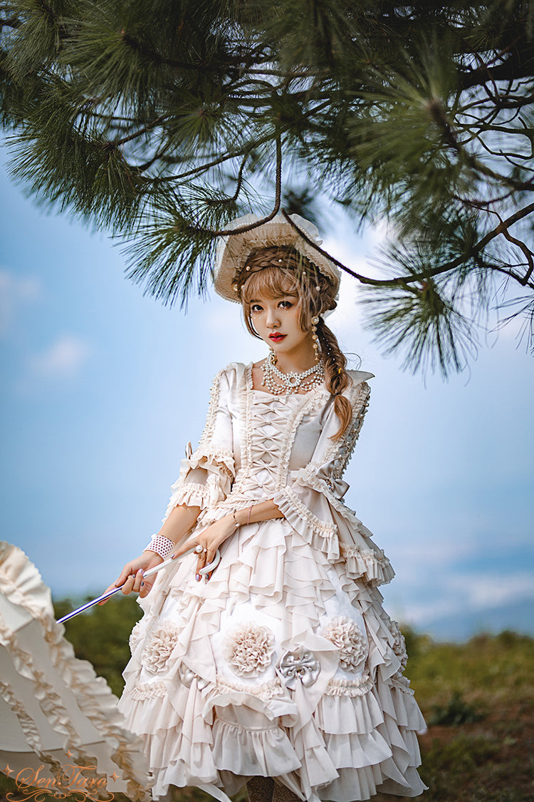 Sentaro - Snow Ear - Rococo Lolita OP Tea Party Dress