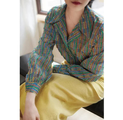 Colorful Mondrian Retro Blouse