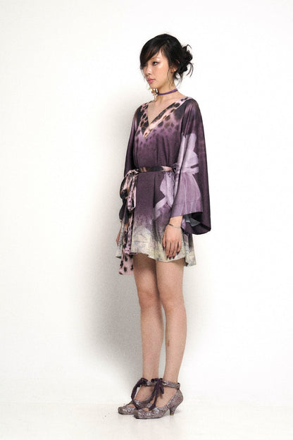 Satin Floral Leopard Robe