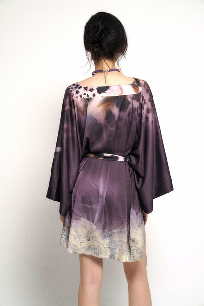 Satin Floral Leopard Robe