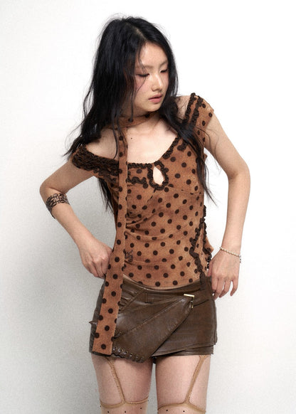 Polka Dot Top Brown