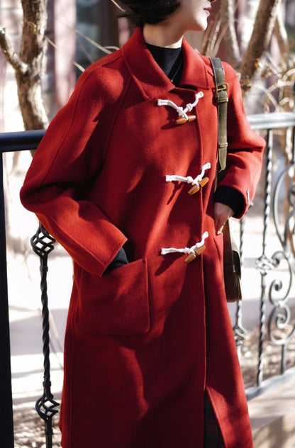 Crimson Lady Classical Duffle Coat