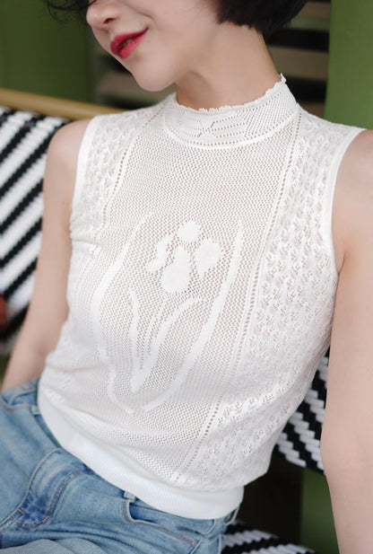 water lily lace sleeveless tank top