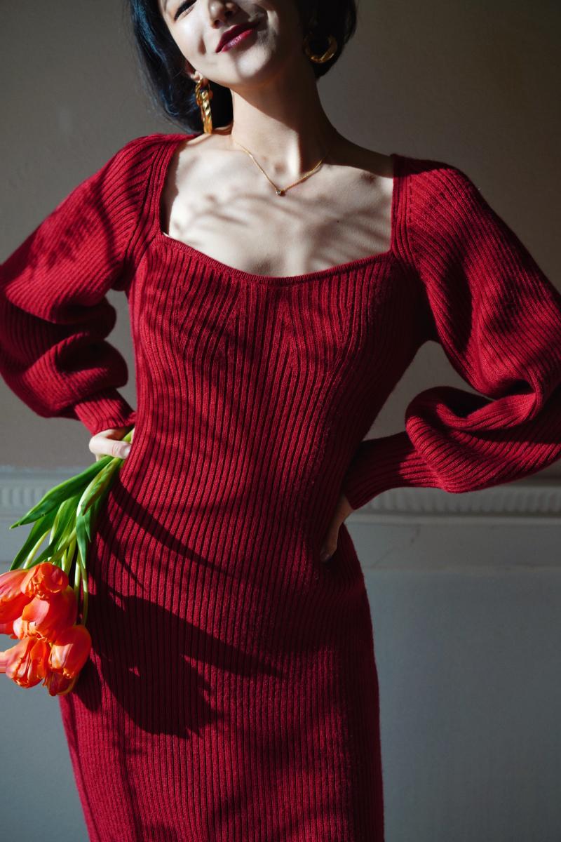 Crimson Lady Knit Dress