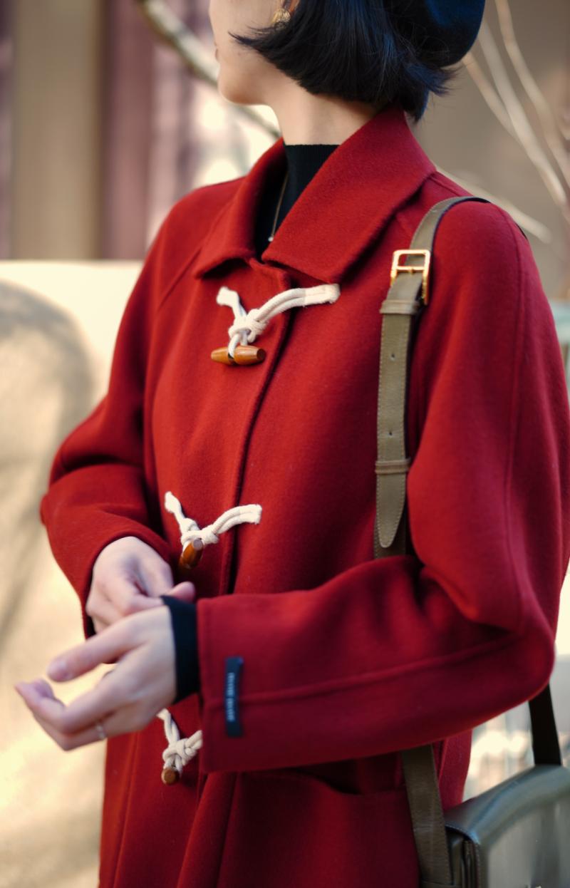 Crimson Lady Classical Duffle Coat