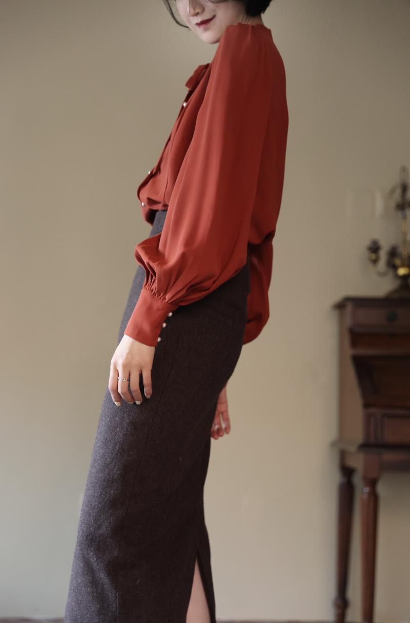 Western lady wool tube skirt