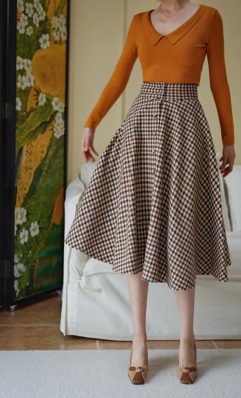 British plaid hepburn skirt