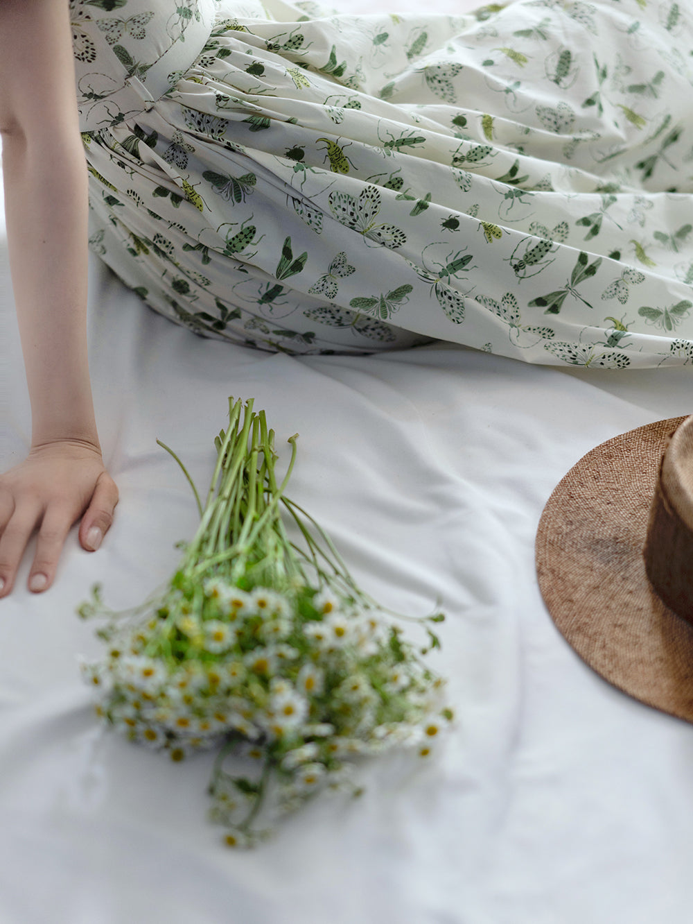 Insect specimen strap long dress