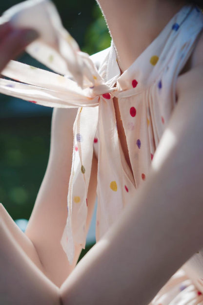 Polka dot tea party sleeveless dress