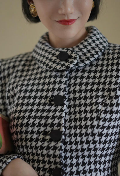 Houndstooth Retro Wool Jacket