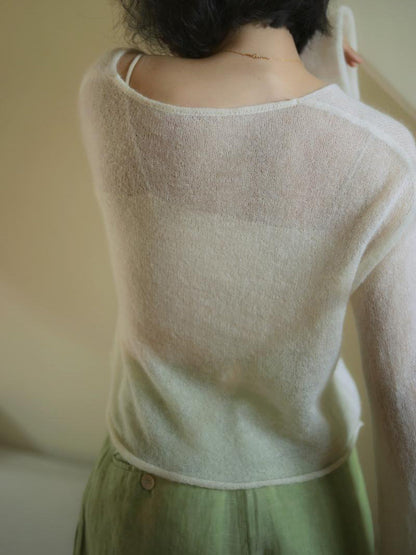 Ivory keyboard color mohair pullover