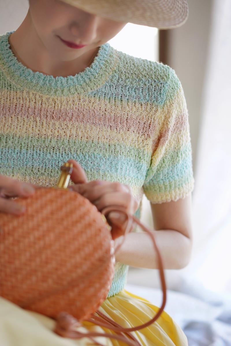 colorful striped knit tops