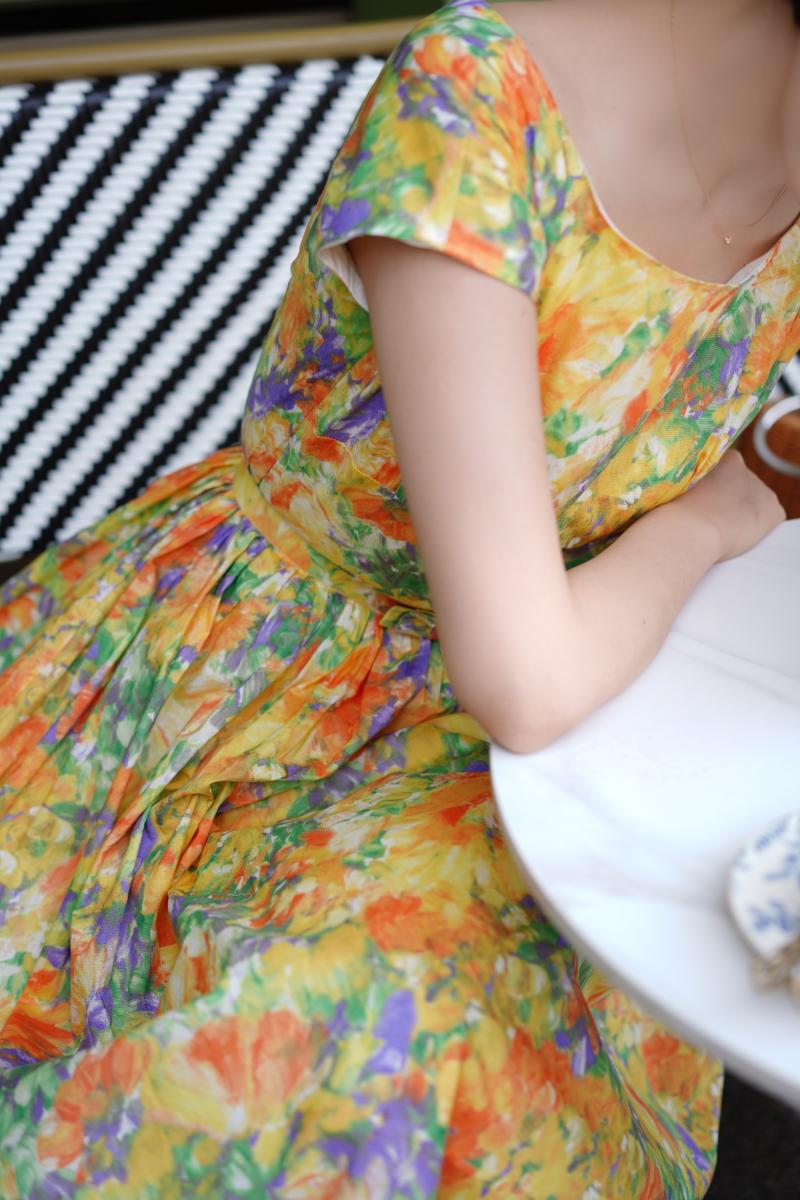 oil painting flower movie actress dress