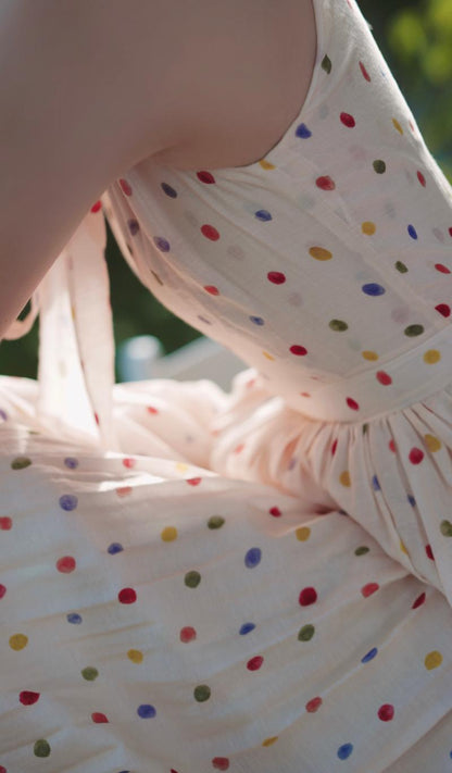 Polka dot tea party sleeveless dress