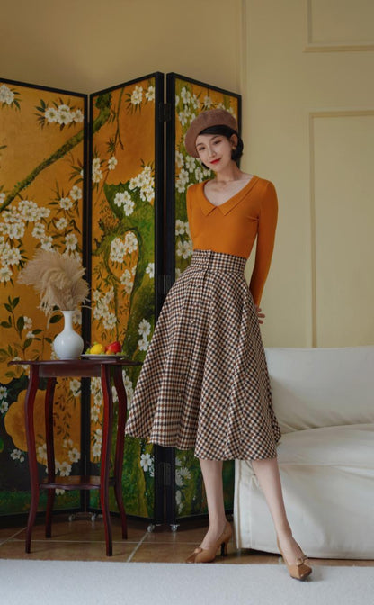 British plaid hepburn skirt