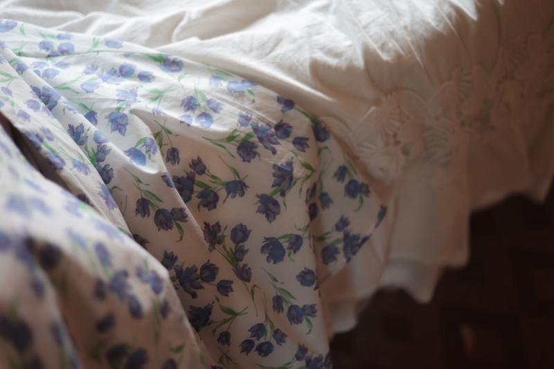 Blue Floral Pattern French Retro Dress