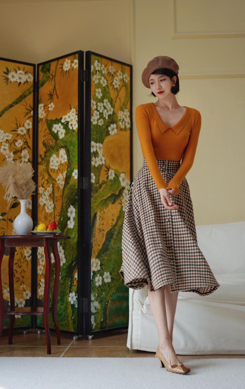 British plaid hepburn skirt