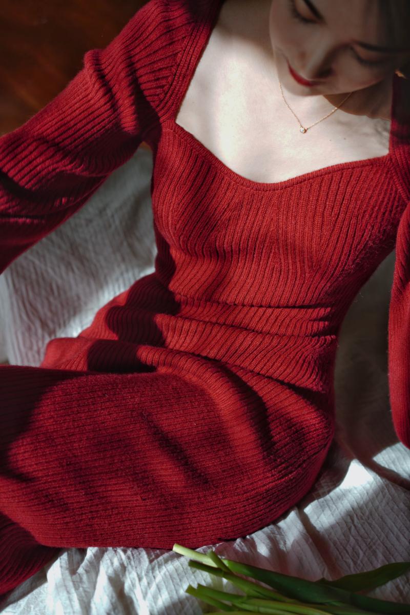 Crimson Lady Knit Dress