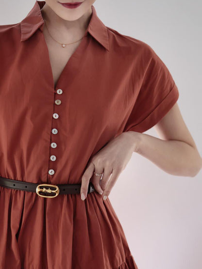 Red copper lady vintage dress