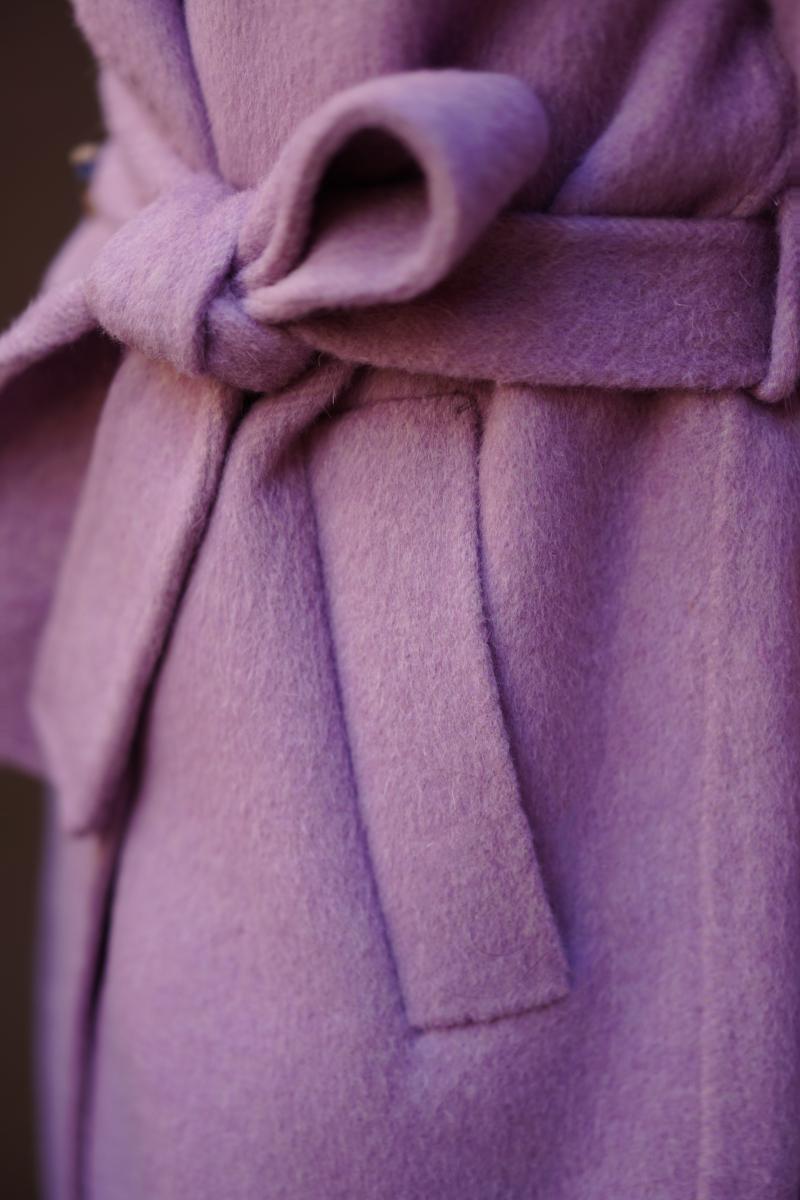 Purple lady long wool coat