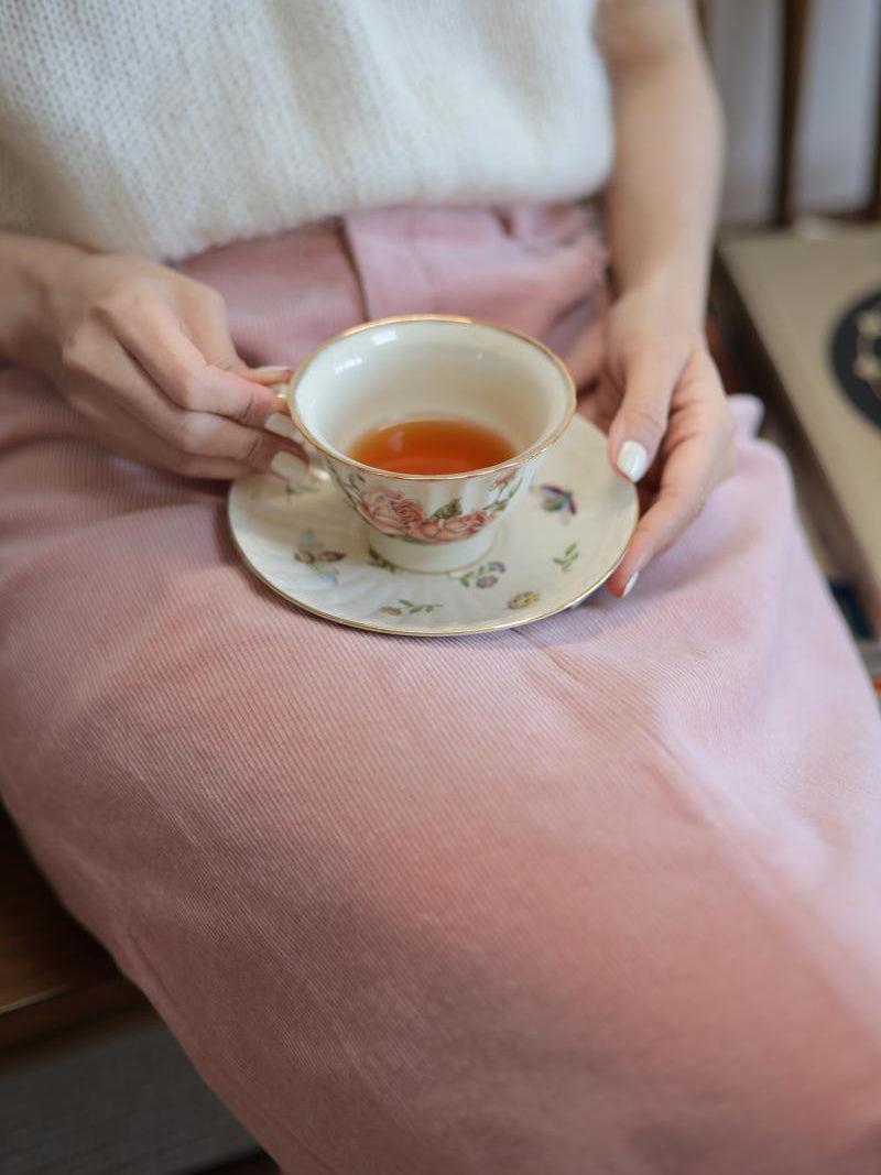 pink lady corduroy skirt