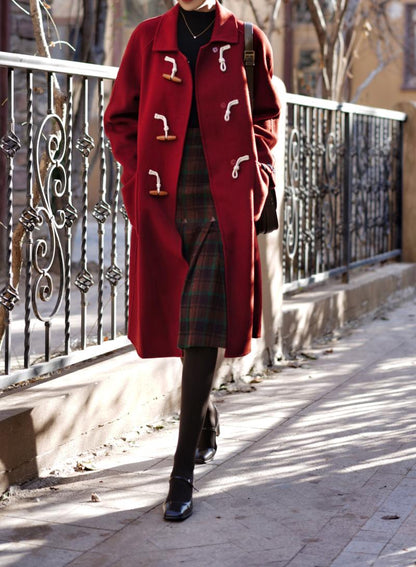 Crimson Lady Classical Duffle Coat