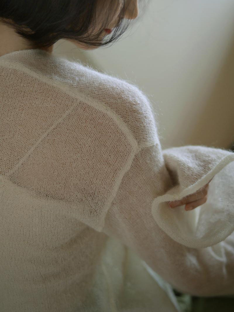 Ivory keyboard color mohair pullover