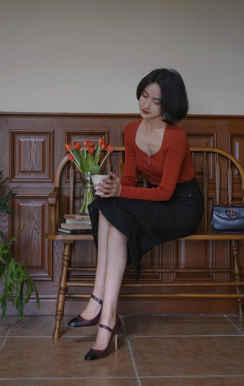 Lady's cheongsam slim knit