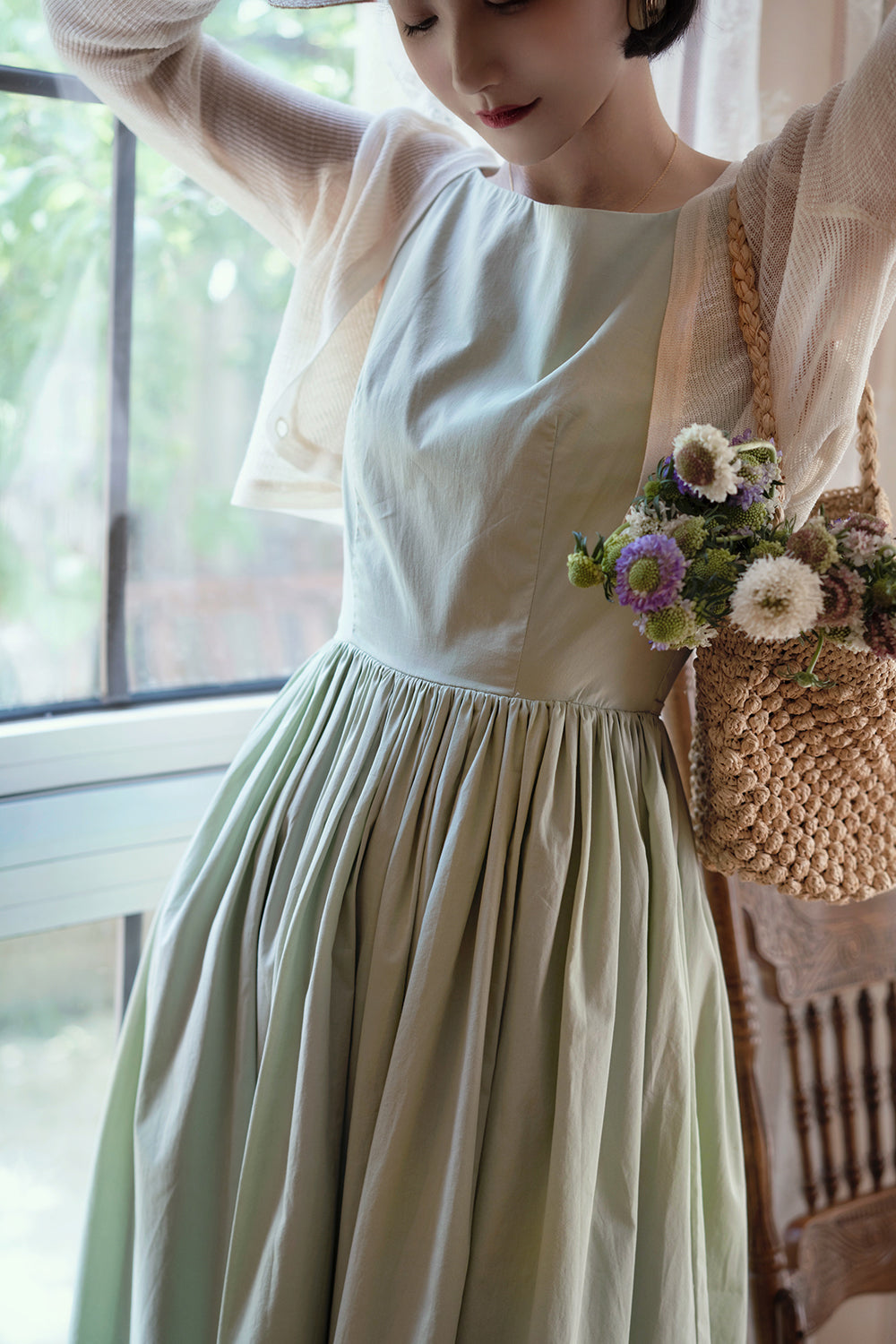 lady's sheer cropped cardigan