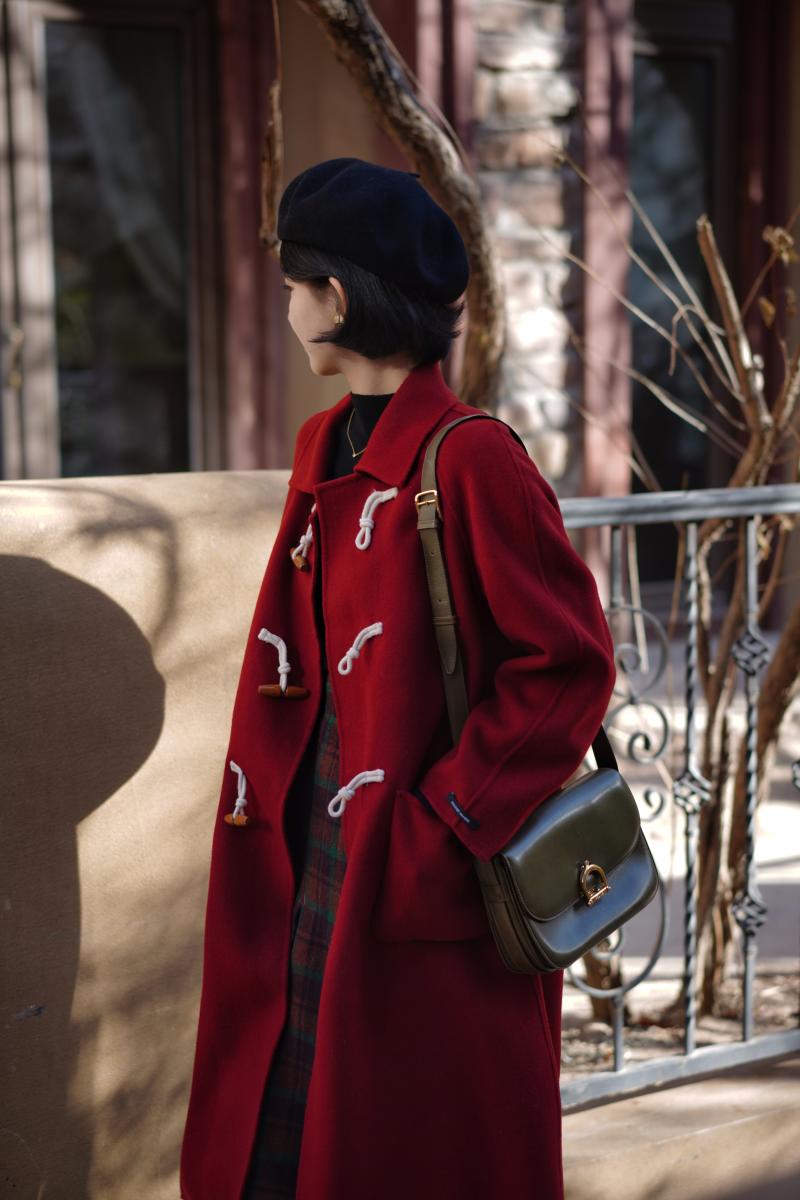 Crimson Lady Classical Duffle Coat