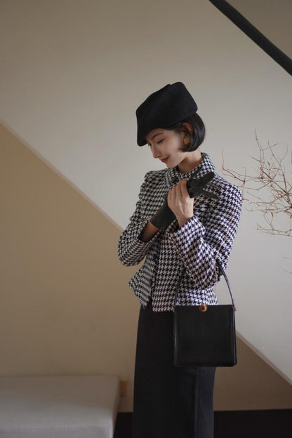 Houndstooth Retro Wool Jacket