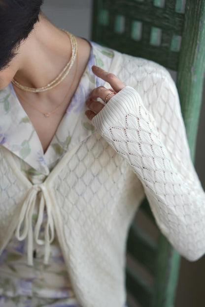 Diamond elegant slim knit cardigan