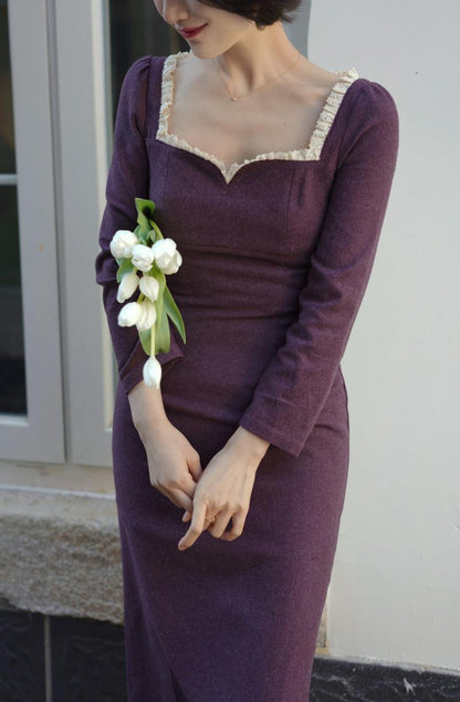 Purple navy lady classical dress