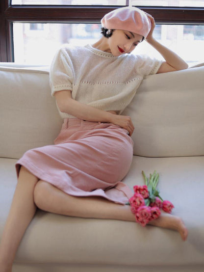 pink lady corduroy skirt