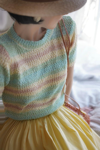 colorful striped knit tops