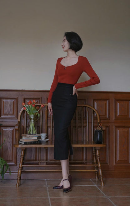 Lady's cheongsam slim knit