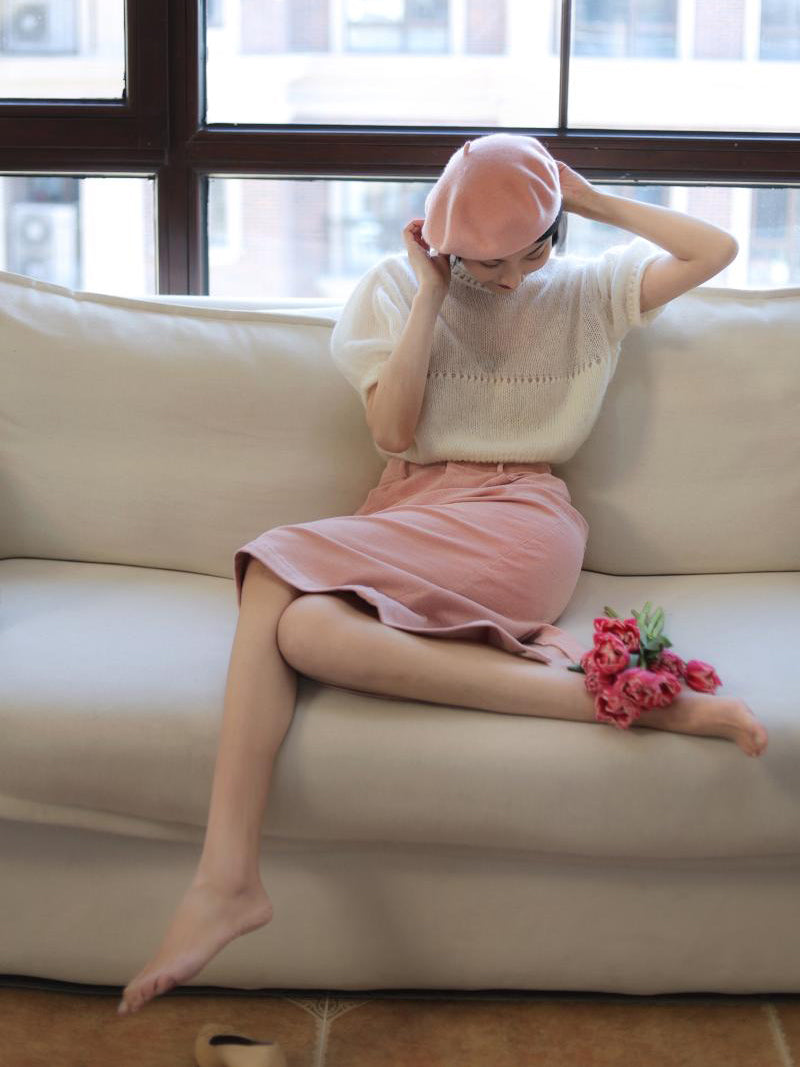 pink lady corduroy skirt