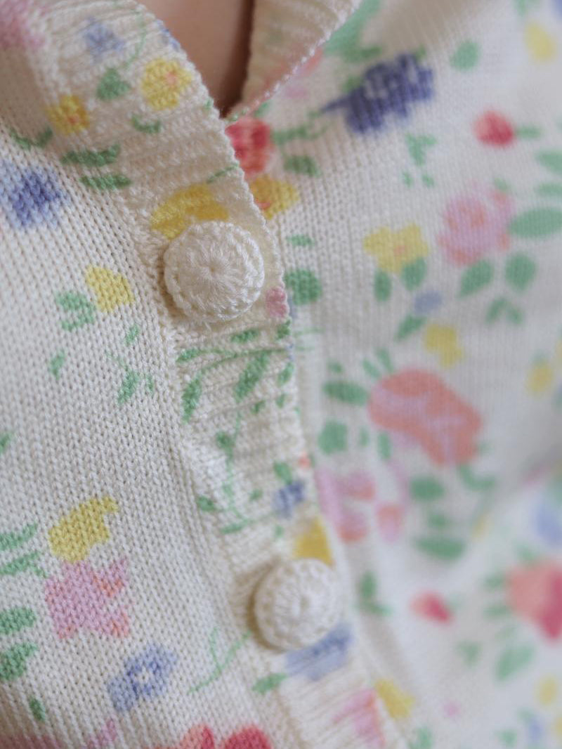 Watercolor flower knit cardigan