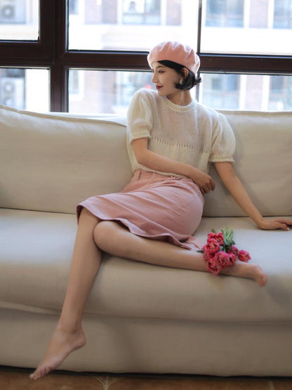 pink lady corduroy skirt