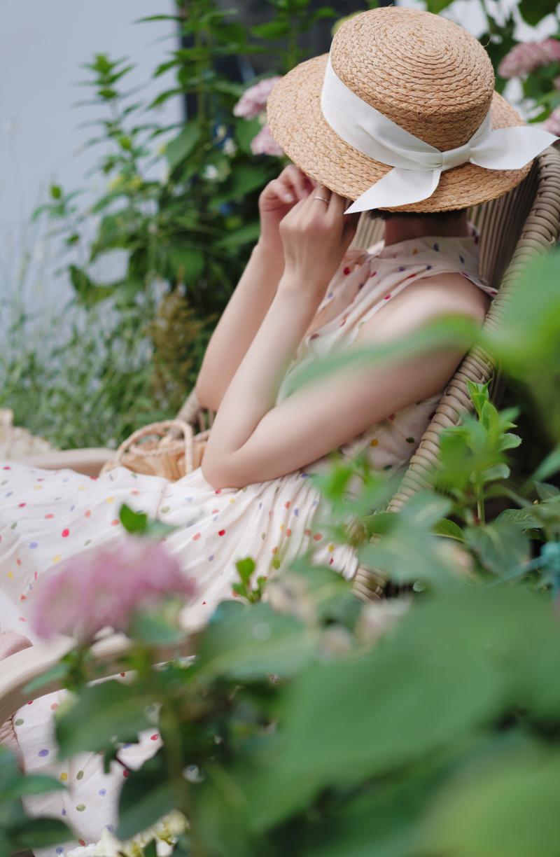 Polka dot tea party sleeveless dress