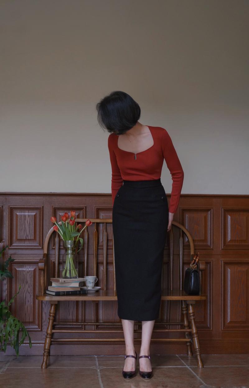 Lady's cheongsam slim knit