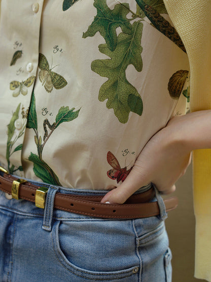 Western lady's retro leather belt