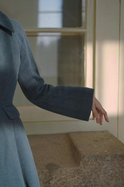 Gray Indigo Lady Classical Wool Coat