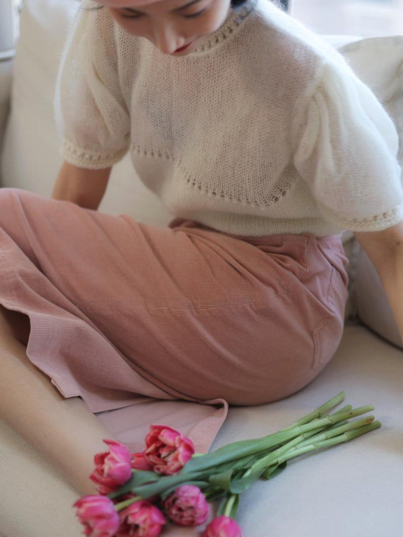 pink lady corduroy skirt